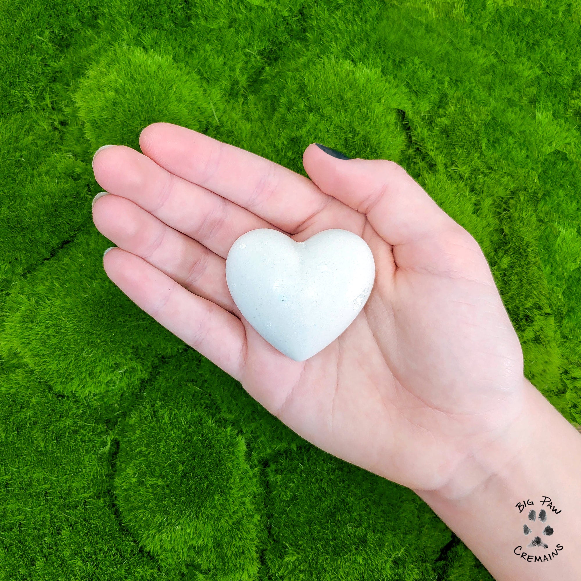 Heart shaped Memorial Cremains Touchstone | Big Paw Cremains
